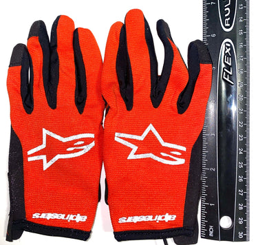 Children's MX Gloves- Alpine Stars Radar (Size Youth S) HOT ORANGE and BLACK